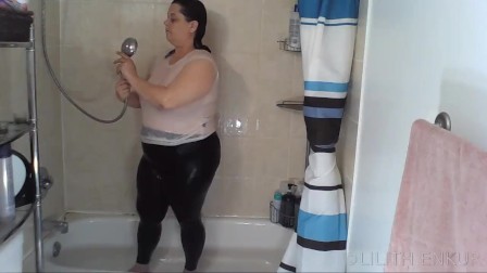 BBW Showers In White Tank Top
