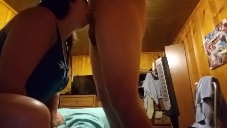 Super sloppy blowjob lots of drooling nad gagging