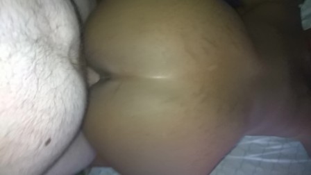 ebony teen knows how to take fat white cock