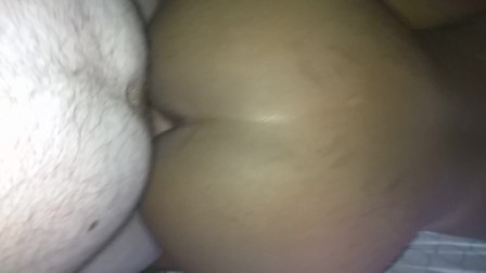 ebony teen knows how to take fat white cock