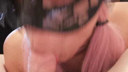 POV blowjob by my sexy milf with pigtails