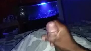 Stroking my long cock