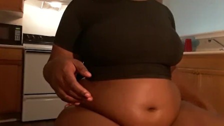 Chubby belly and navel play