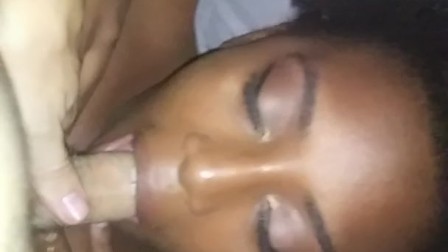 ebony girl sucks white cock