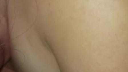 Sexy brunette with big tits sucking dick and taking a load