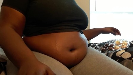 Belly stuffing bbw eating cupcakes
