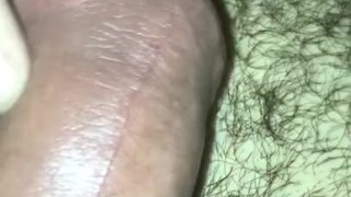 Stroking my swollen cock