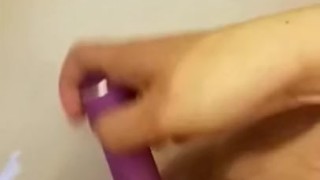 Bbw fucks her razor in the shower