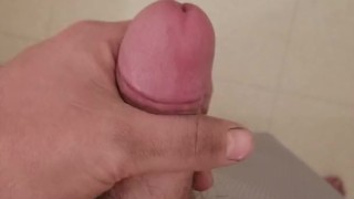 Secretly Stroking My Hard Cock In The Bathroom Until I Blow Cum All Over!