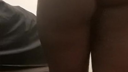Thick ebony showing fat ass