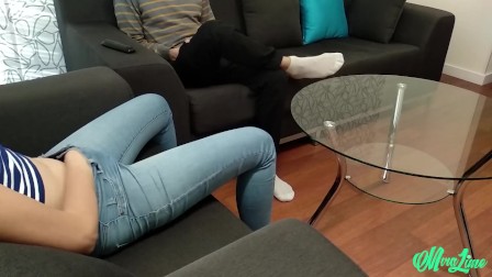 Ripped her jeans and fucked a teen after footjob.amateur Mira Lime