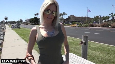 Blonde Cougar Blake Morgan gets cum on her big tits