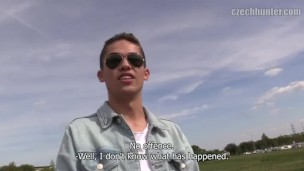 CZECH HUNTER 377 -  Hot Dude In Sunglasses Sucks & Rides A Dick Raw In Public