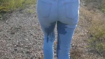 Walking and pissing my pants on the side of the road.