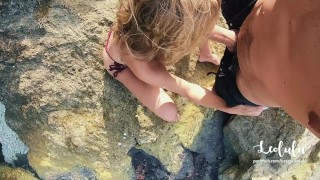 Sex on a Public Beach in Greece with Cum in Mouth! Amateur Couple LeoLulu