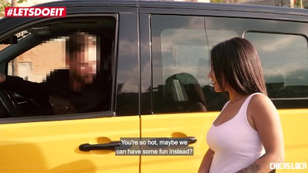 Busty latina babe has sex with taxi driver