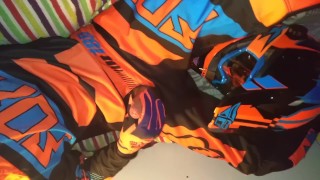 EGLAN PLAY IN MOTOCROSS SUIT