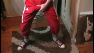 hung fleshlight fuck jerkoff cum in red adidas