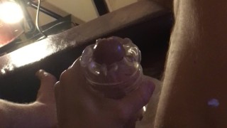 Ultra sexy cumshot with cockrings, fleshlight quickshot and anal plug !