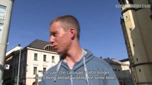 CZECH HUNTER 381 -  Dude Running Late But Finds Time To Take A Raw Cock Up His Ass