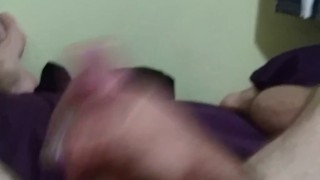 Hot uncircumcised cum dripping solo masturbation