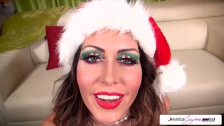 Naughty elf Jessica Jaymes sucking santas monster cock, big tits & big butt