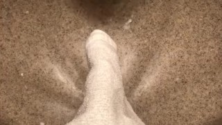 Using lotion to masterbate, look at that thick load at the end !