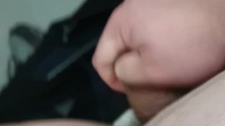 Chubby cums at work