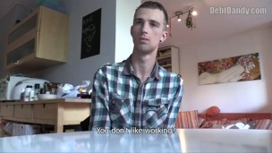 DEBT DANDY 271 - Nerdy Twink In A Plaid Shirt Couldn't Say No To A Big Cash Offer