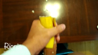 My Banana Peel Masturbation | Rionia
