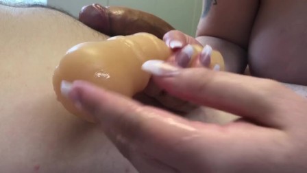 Pregnant Girlfriend Gives Exploding Orgasm with Toy and Mouth - LunaLaney