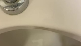 Pissing and jerking in public urinal