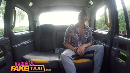 Female Fake Taxi Big tits Brit Ava Koxxx swallows cock & balls on backseat