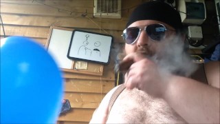 biker balloon poppin