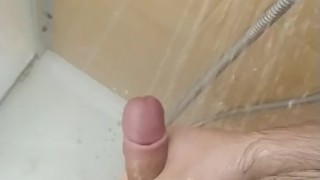 hairy bear daddy slow motion cumshot in the shower