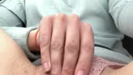 Masturbating With Fingers and Hair Brush on Highway