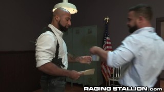 RagingStallion Hairy Black Investigators Sucking Some Dick