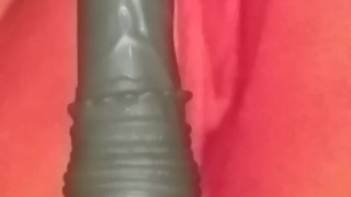 Rideing my mounted dildo on the table cum watch!!