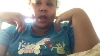 Doing a little mouth act and showing off my asshole/milky tits