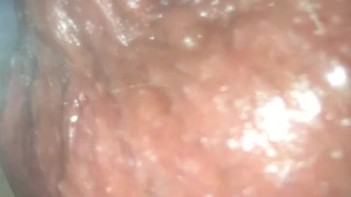 after 5 min of anal pumping close up