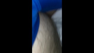 Jock rubbing his big cock under desk getting it hard