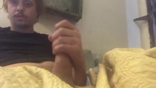 Stroking and working young hard meat rod