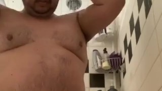 Chub taking a shower