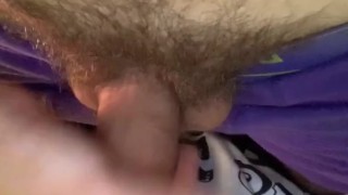 playing with my rock hard cock