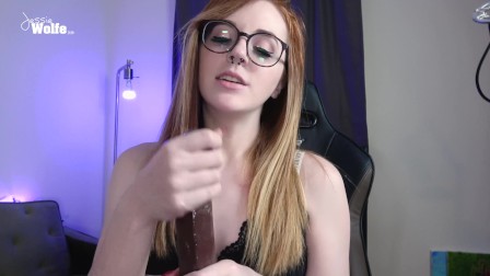 Hot redhead gives JOI with cum countdown