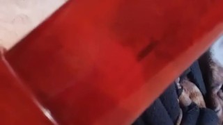 Pumping my cock and balls on