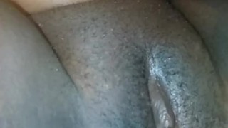 Girlfriend plays with wet pussy, moans for daddy