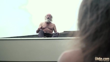 70 year old grandpa fucks 18 year old girl moans with pleasure and swallows