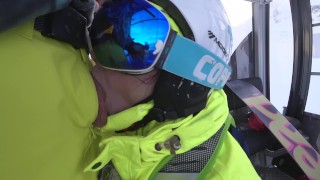 4k public blowjob in ski lift