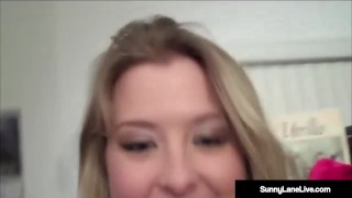 Naughty Neighbor Sunny Lane Gives Hot Blowjob & Handjob!